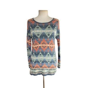 Ralph Lauren Denim Supply Womens XS Aztec Tribal Southwest Sweater Cotton